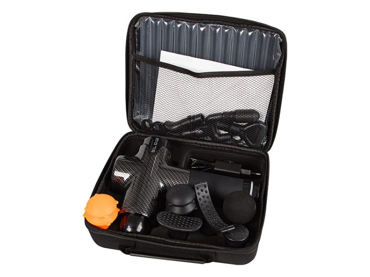 Pistolet do masażu masażer blow wave 5000 + 10 końcówek + walizka
